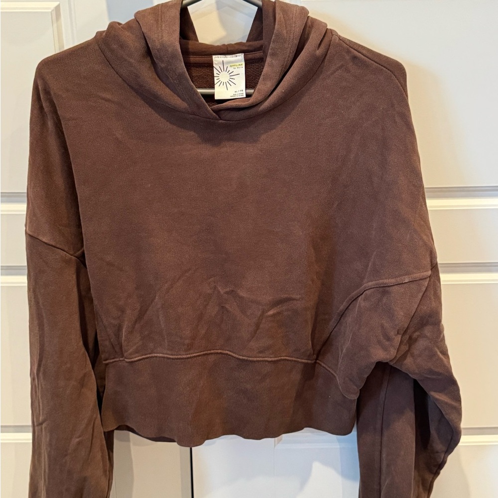 Aerie Brown Hoodie Sweatshirt
